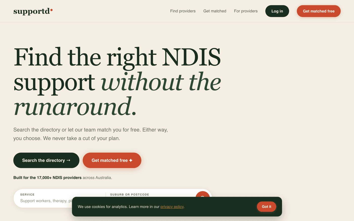 Supportd website